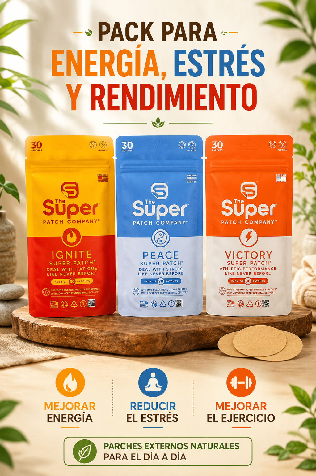 Pack Parches Energía, Estrés y Rendimiento